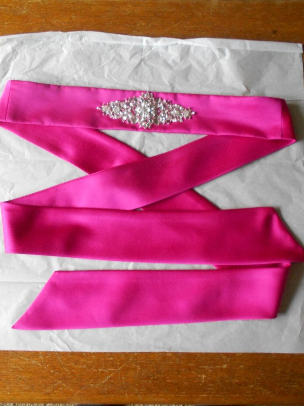 Decorative Begonia Sash w/ Crystal
